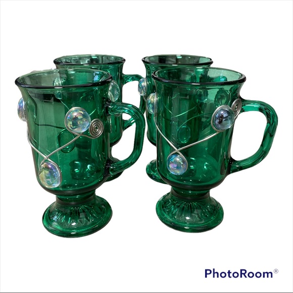 Vintage rare green glass